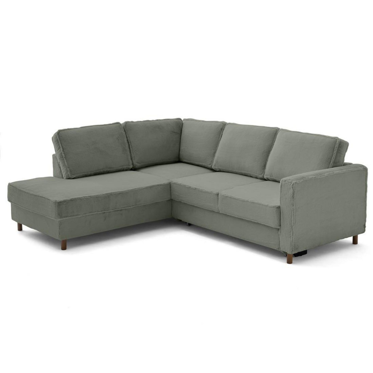 LISA DESIGN Jake - canapé d'angle gauche 5 places convertible en fausse fourrure