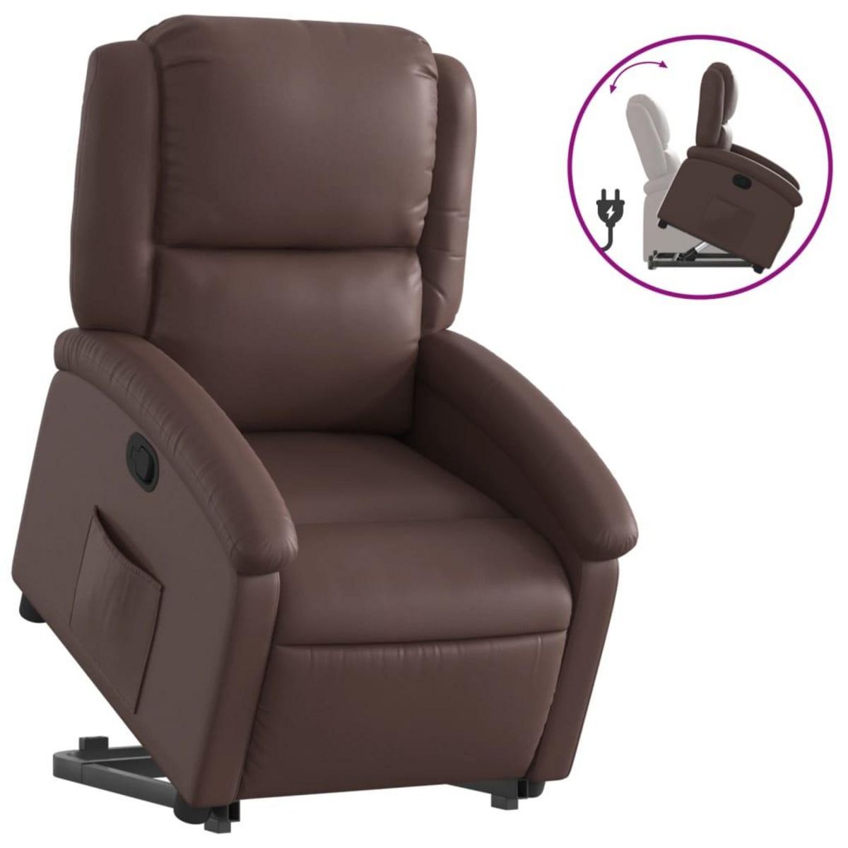 VIDAXL Fauteuil inclinable marron similicuir