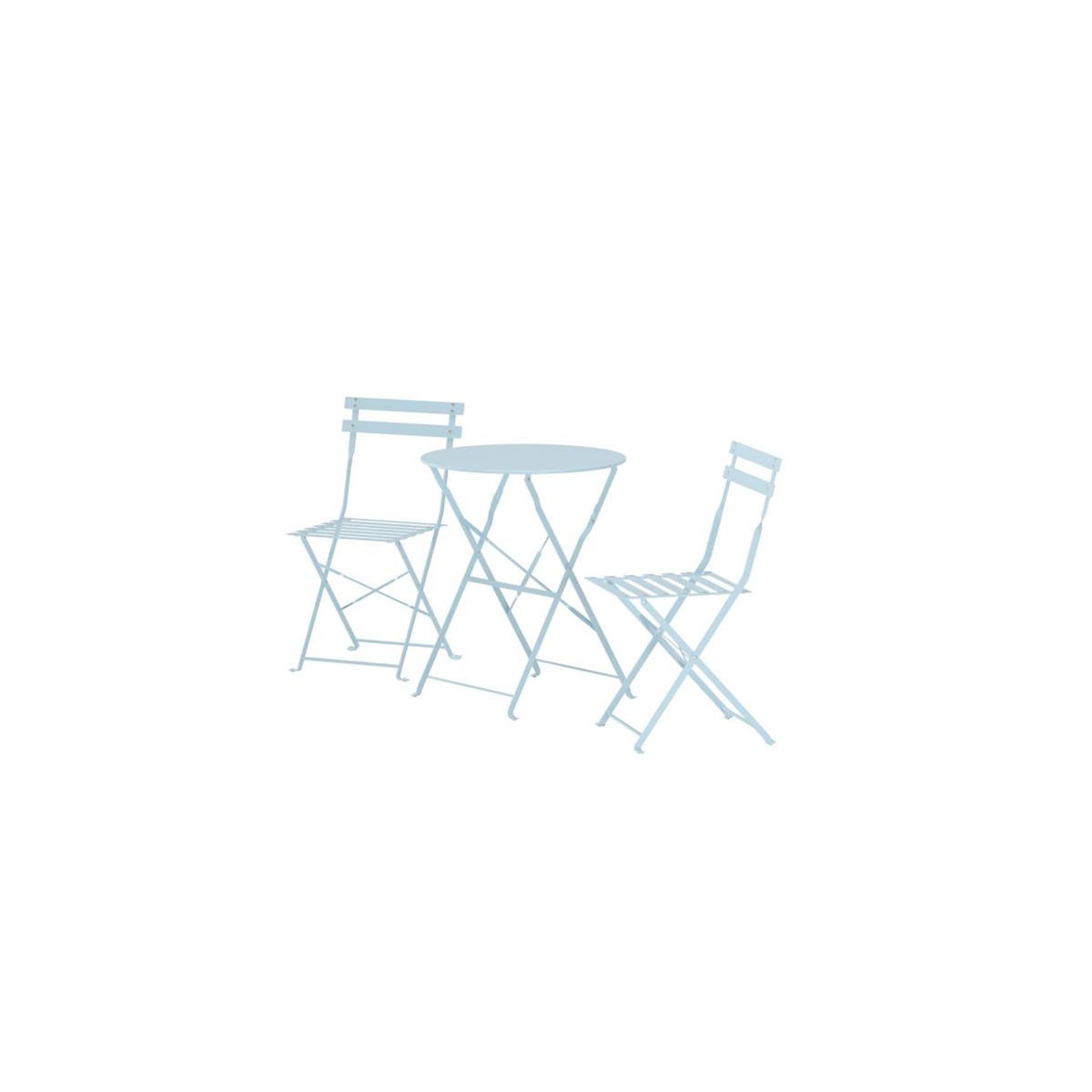 Paris Prix Ensemble Table de Jardin & 2 Chaises  Tao  71cm Bleu