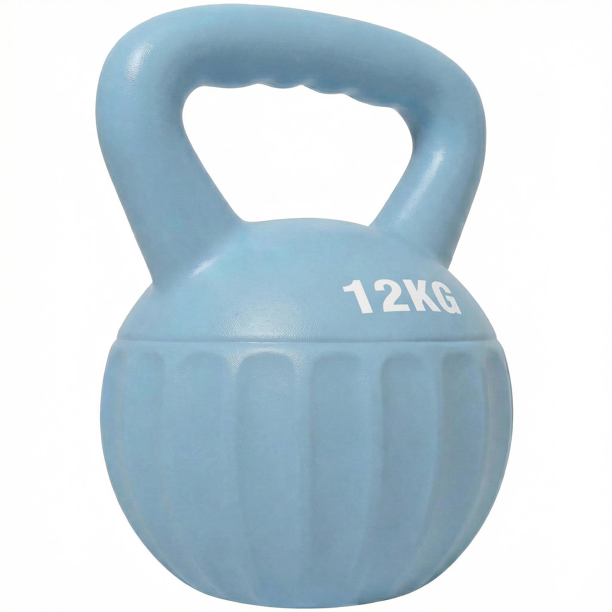 HOMCOM Kettlebell 12 kg - prise ergonomique - entraînement musculaire & haltérophilie - pp bleu ciel