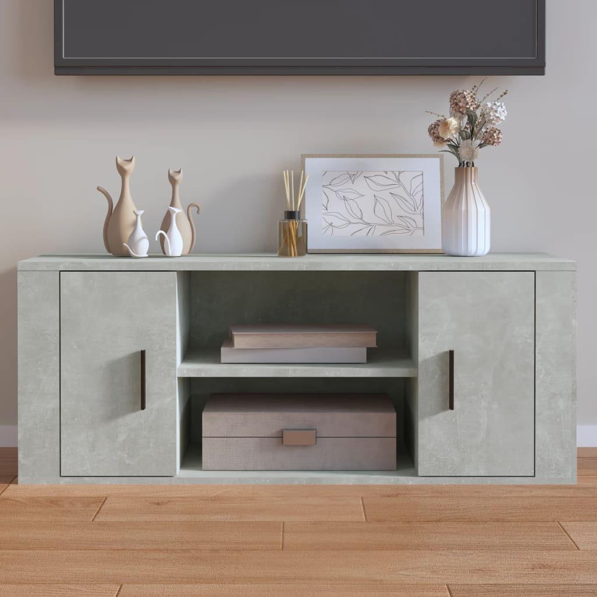 VIDAXL Meuble TV Gris beton 100x35x40 cm Bois d'ingenierie