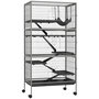 Voir la diapositive 1 : PAWHUT Cage rongeurs 4 plateformes 3 rampes 4 portes dim. 80L x 52l x 159H cm acier gris moucheté noir