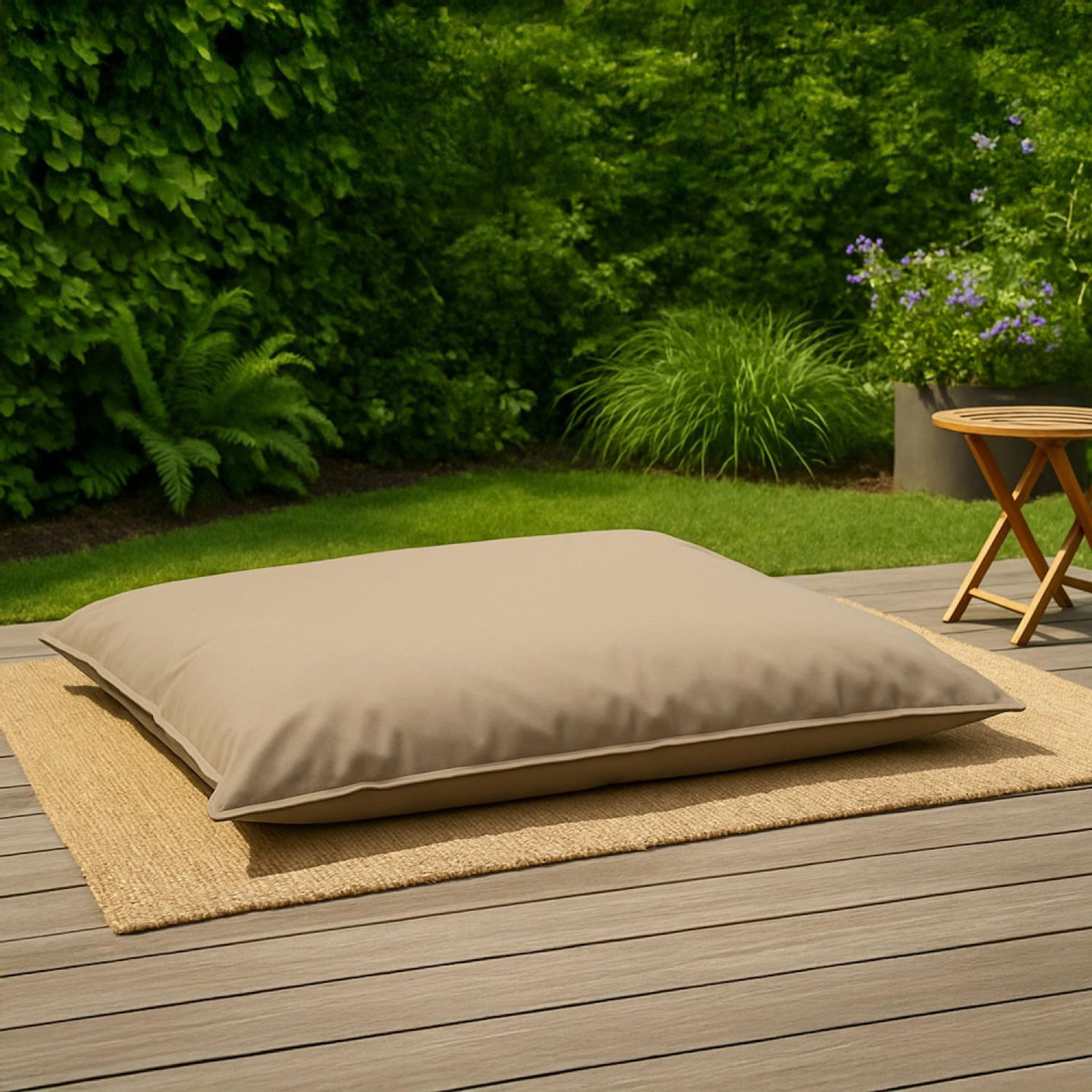 CONCEPT USINE Pouf rectangulaire d'extérieur XXL 180x140cm taupe MOKU