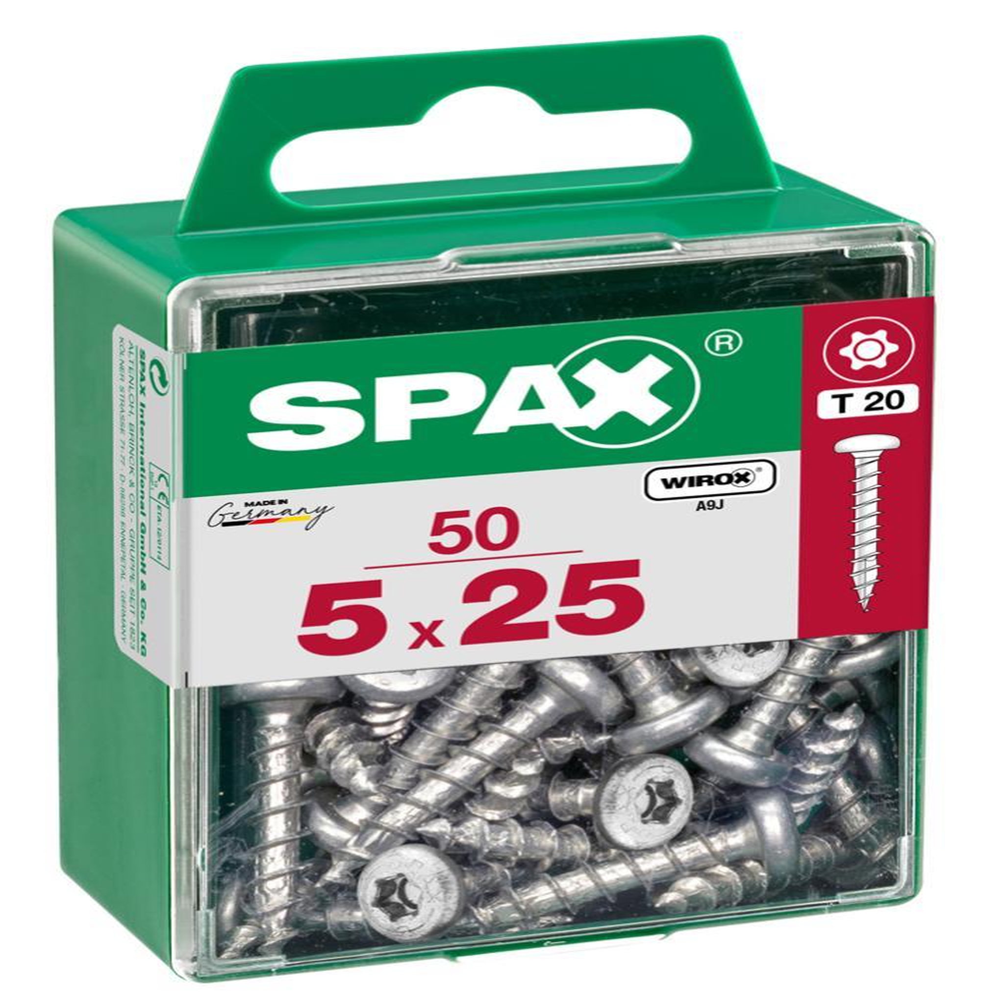 CENTRALE BRICO Lot de 50 vis acier tête ronde torx SPAX, Diam.5 mm x L.25 mm