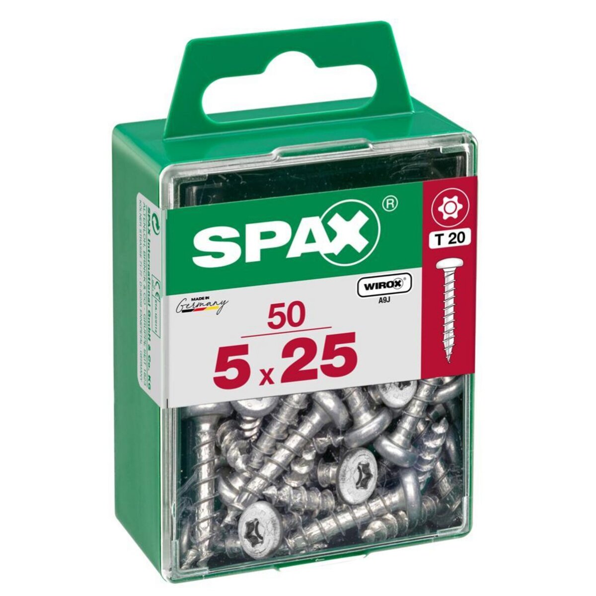 CENTRALE BRICO Lot de 50 vis acier tête ronde torx SPAX, Diam.5 mm x L.25 mm