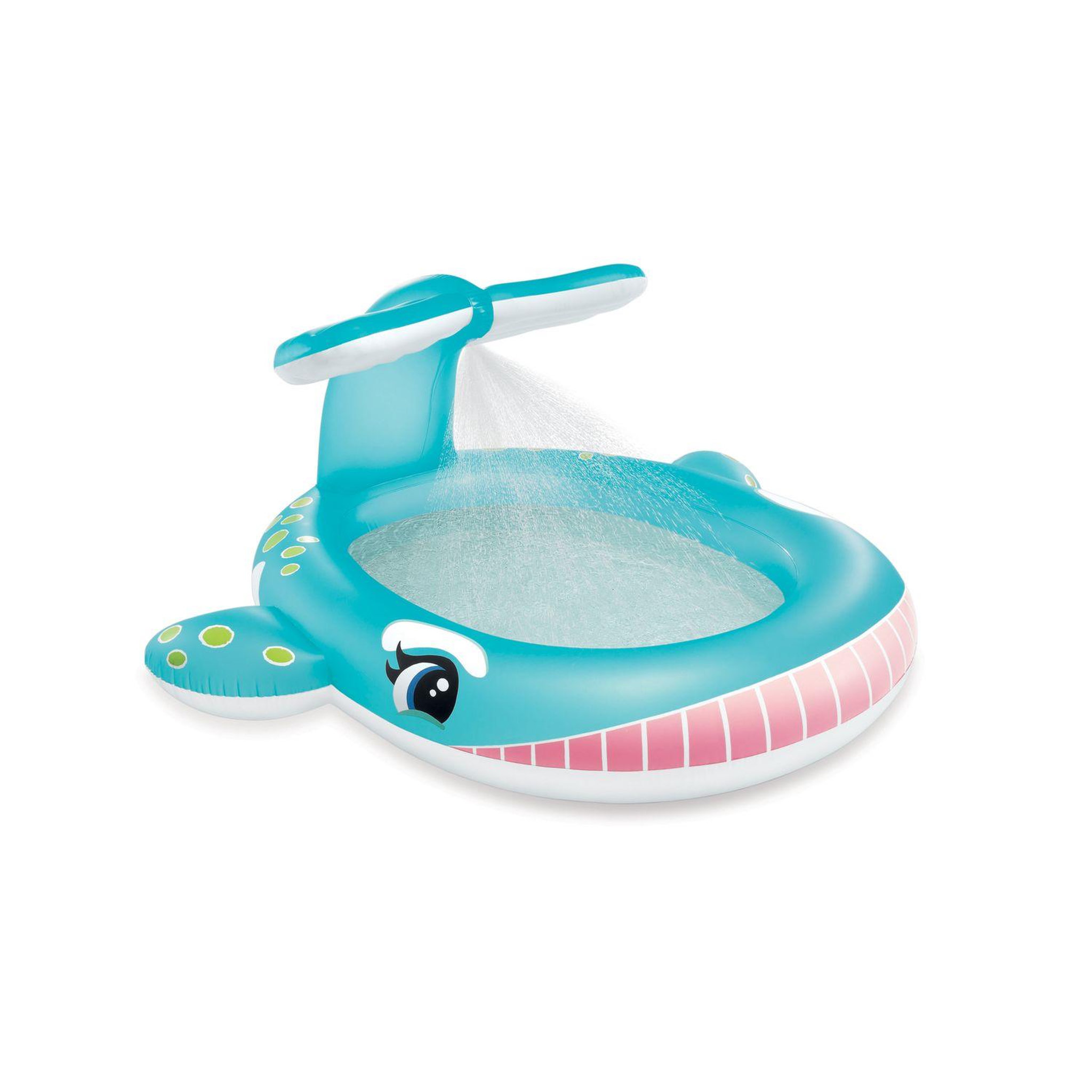 INTEX Piscinette fontaine gonflable Baleine - L. 201 x H. 91 cm - Bleu