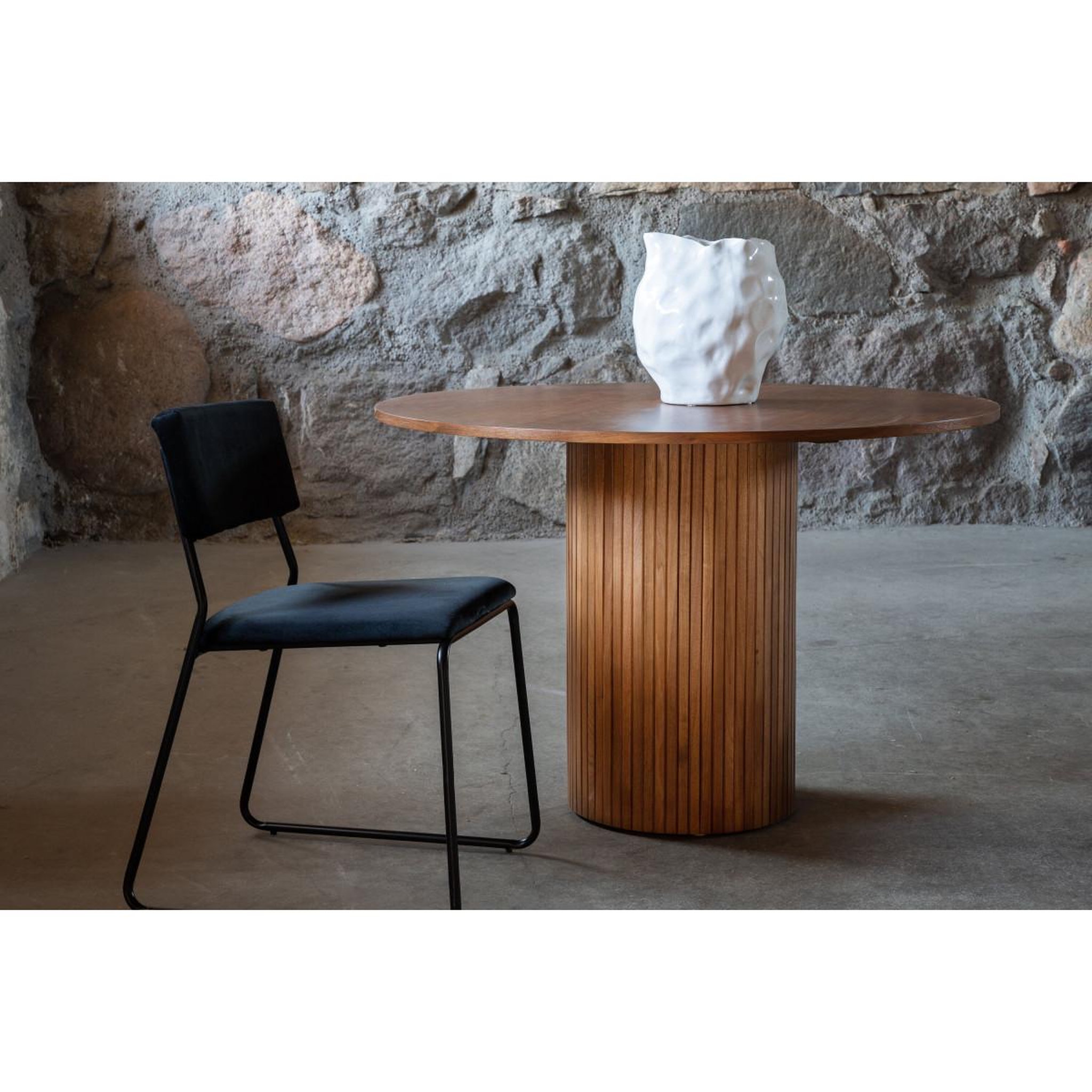 Voir la diapositive 5 : Paris Prix Table à manger ronde  bianca  110cm noyer