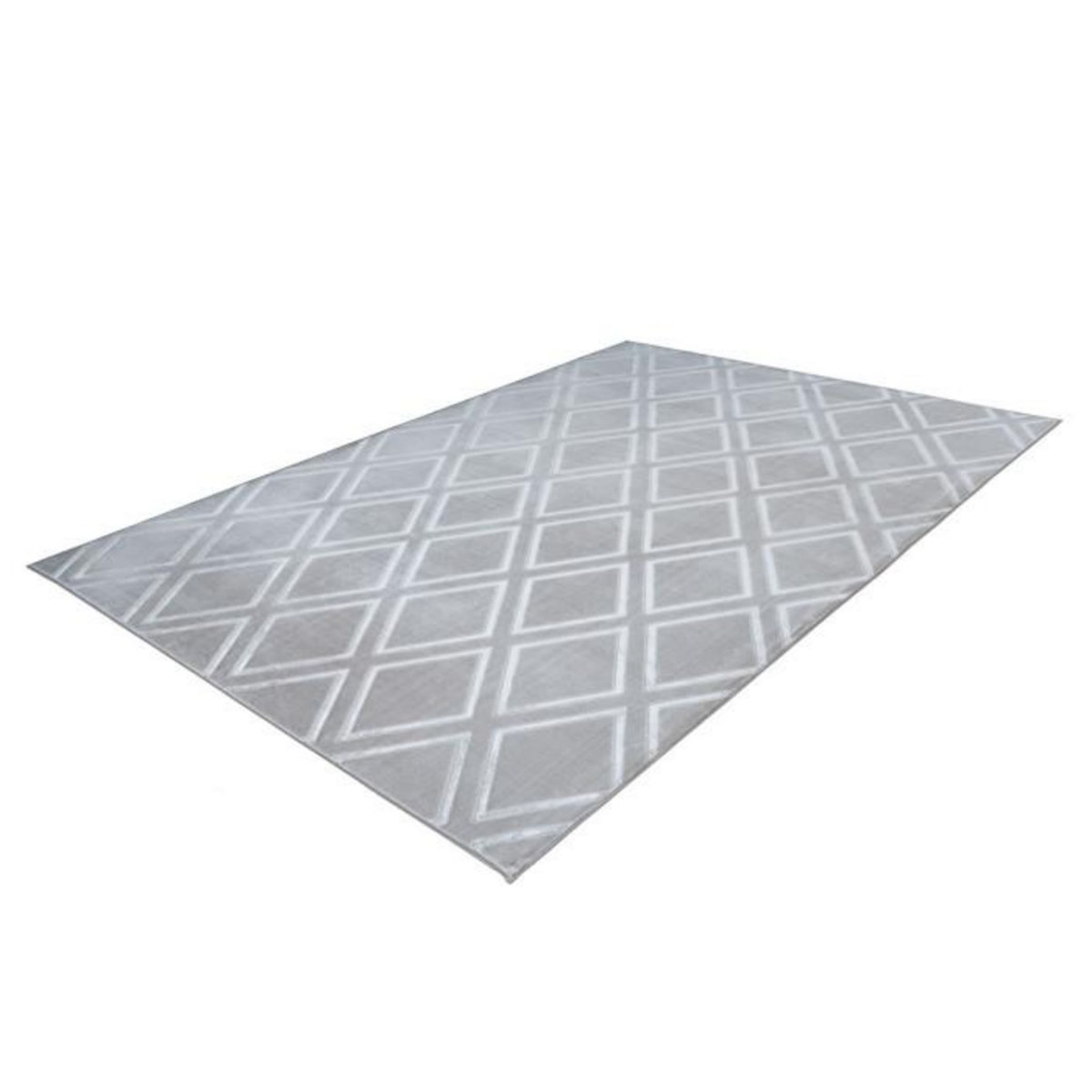 Paris Prix Tapis Imprimé Losange Fait Main  Monroe III  Gris Bleu