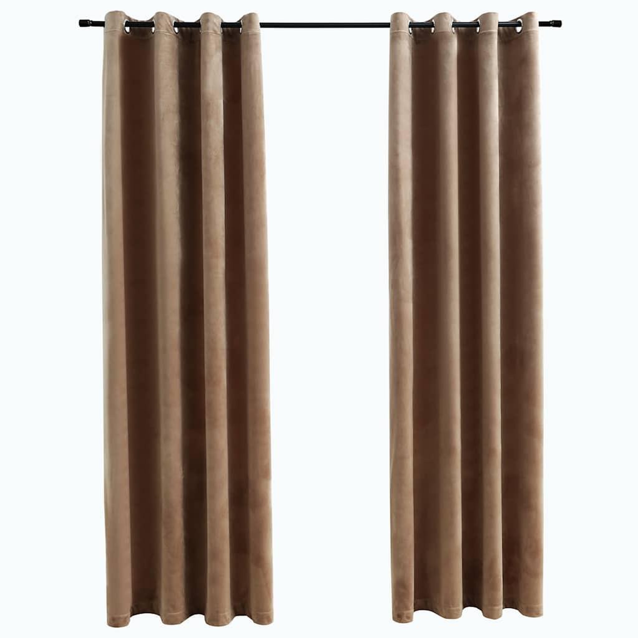 Voir la diapositive 2 : VIDAXL Rideaux occultants avec anneaux 2 pcs Velours Beige 140x225 cm