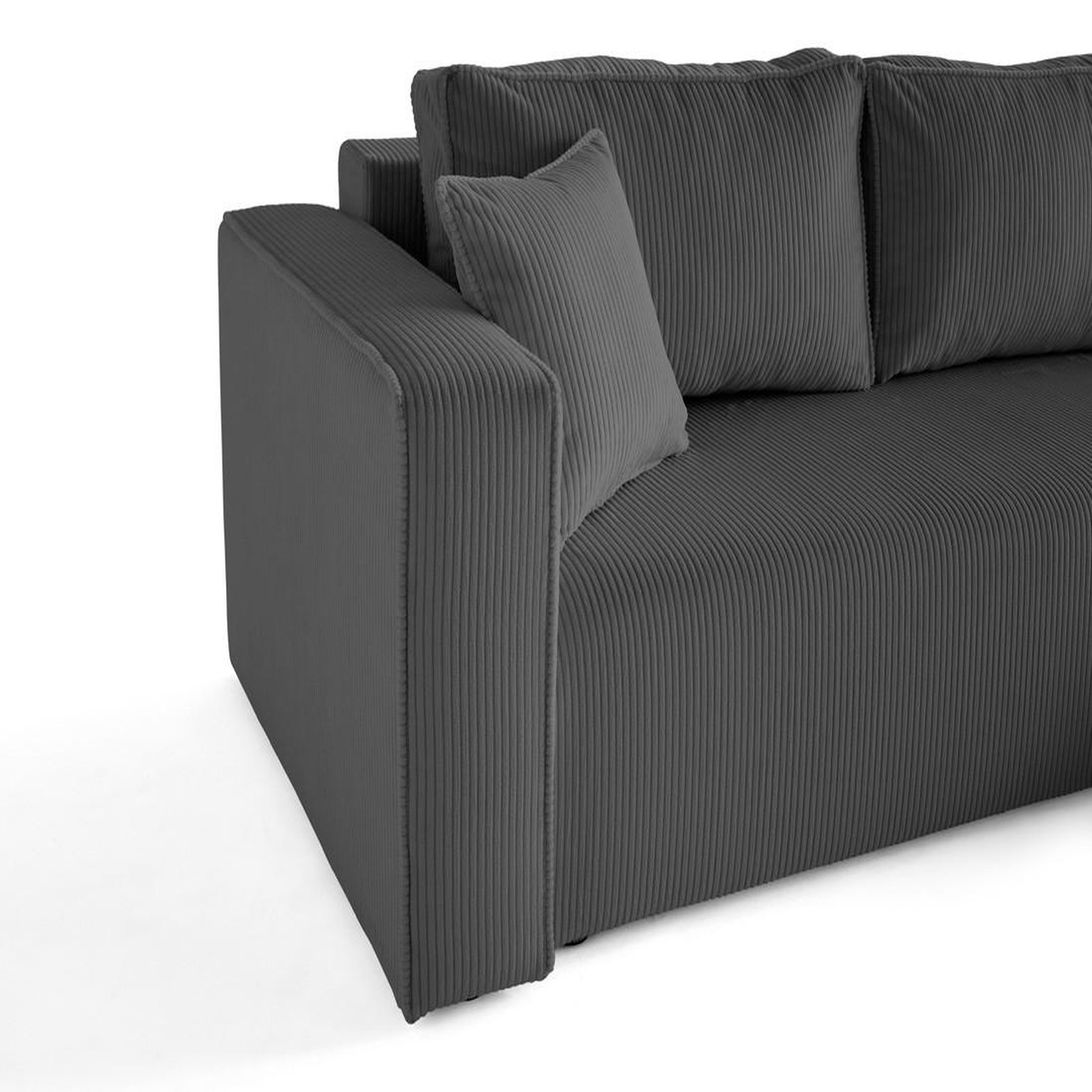 Voir la diapositive 6 : BEST MOBILIER Topaze - canapé d'angle déhoussable réversible 4 places en velours côtelé