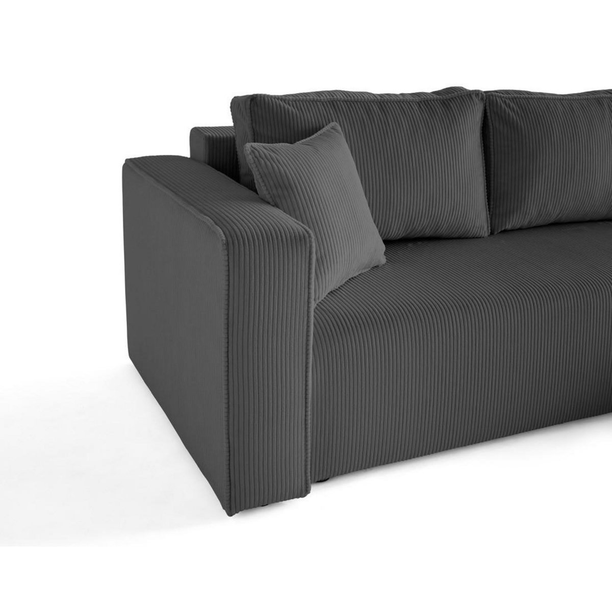 BEST MOBILIER Topaze - canapé d'angle déhoussable réversible 4 places en velours côtelé