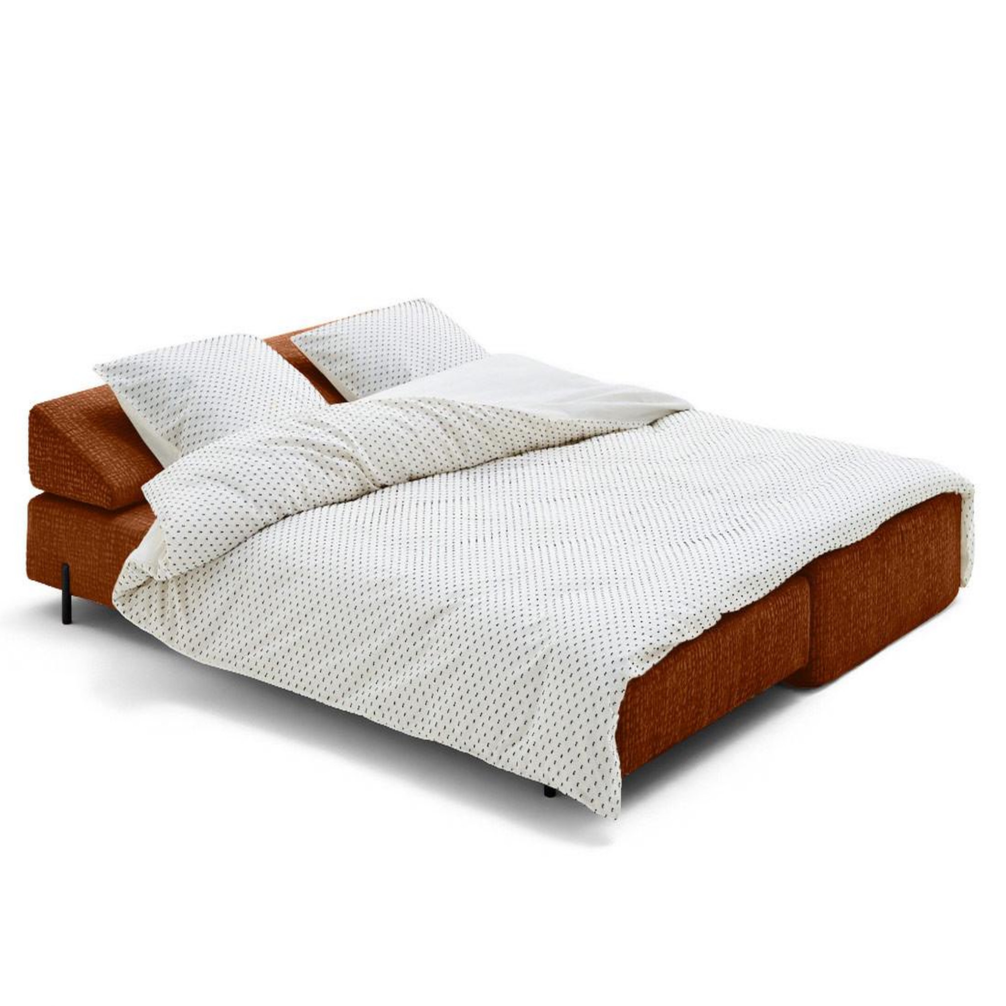 Voir la diapositive 2 : BEST MOBILIER Brescia - banquette 3 places convertible en tissu velours relief