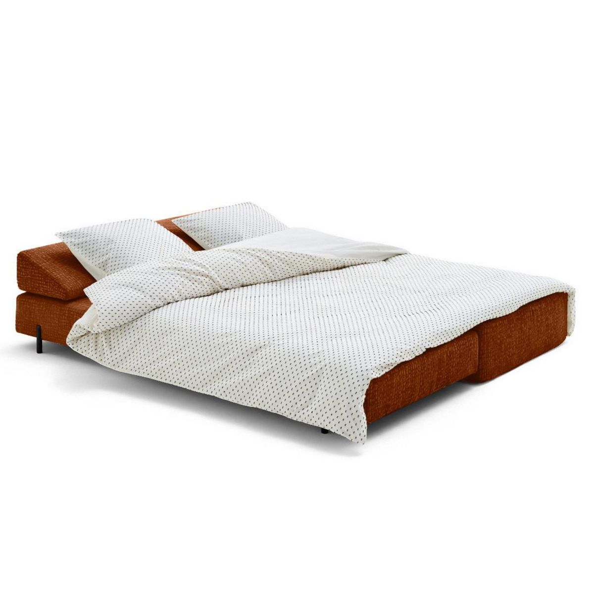 BEST MOBILIER Brescia - banquette 3 places convertible en tissu velours relief