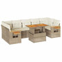 Voir la diapositive 2 : VIDAXL Salon de jardin avec coussins 8 pcs beige resine tressee acacia