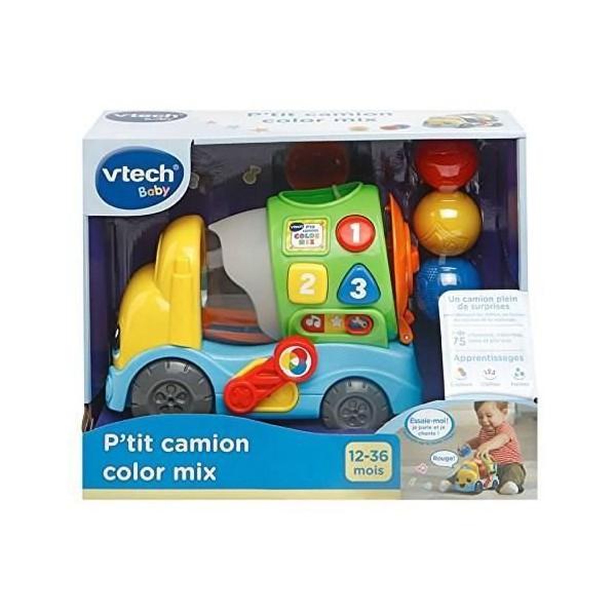Voir la diapositive 4 : VTECH BABY VTECH BABY - P'tit Camion Color Mix - Véhicule Interactif - Garçon - 18 mois+ - Orange - Multicolore