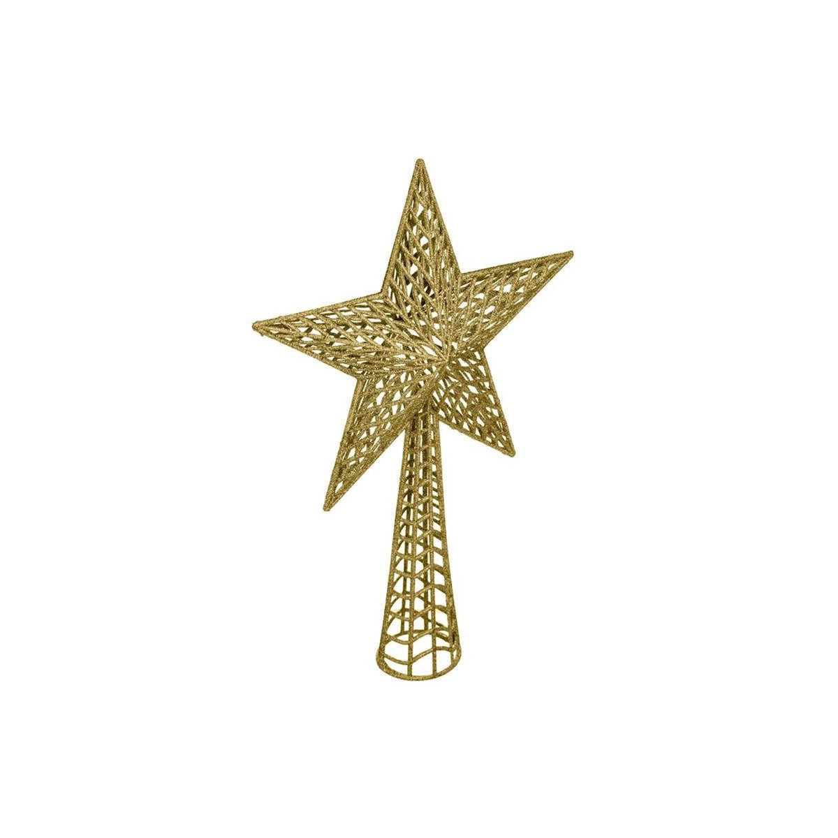 FEERIC LIGHT & CHRISTMAS Cimier Déco Avec Paillettes  Étoile  38cm Or