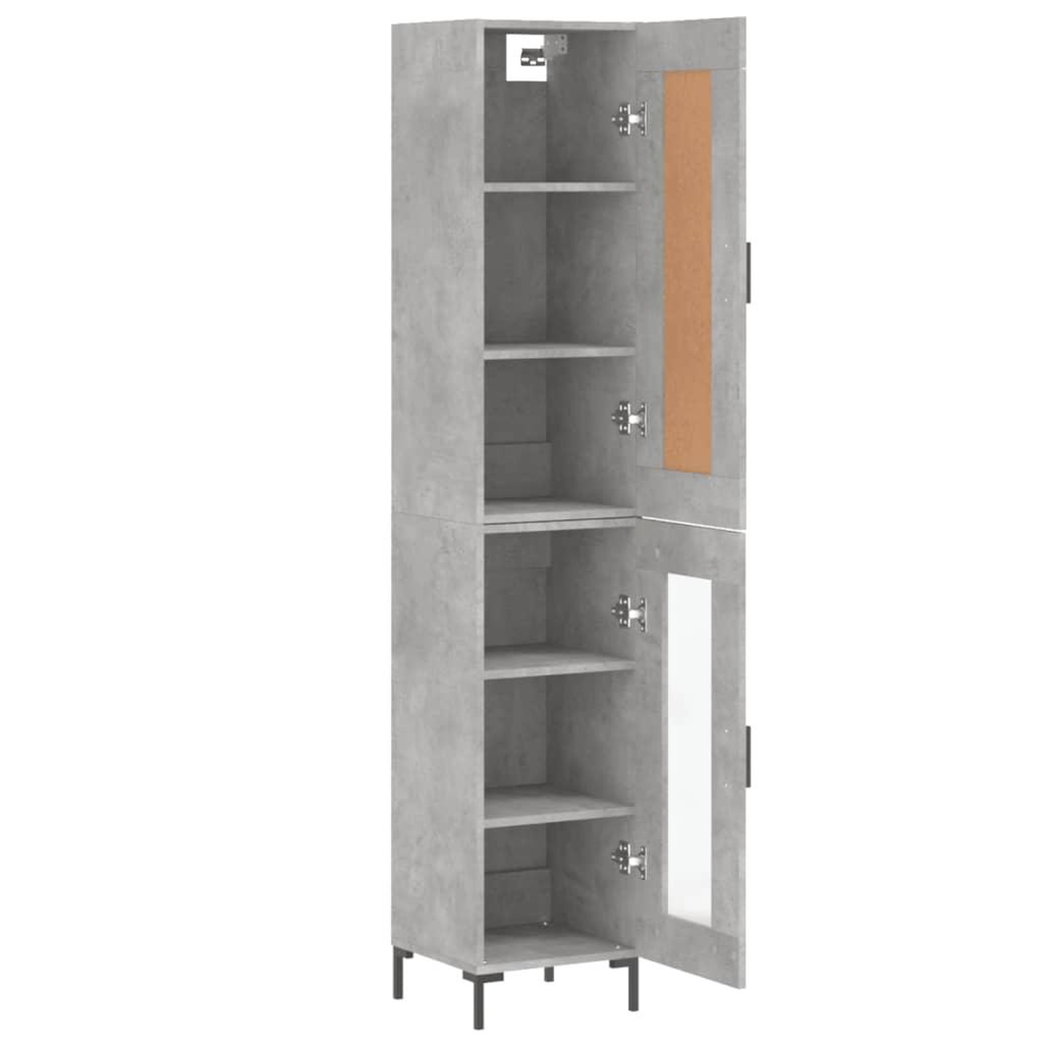 Voir la diapositive 4 : VIDAXL Buffet haut Gris beton 34,5x34x180 cm Bois d'ingenierie