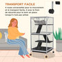 Voir la diapositive 5 : PAWHUT Cage pour petits animaux portable avec 2 portes hamac métal PP 52 x 52 x 113,5 cm