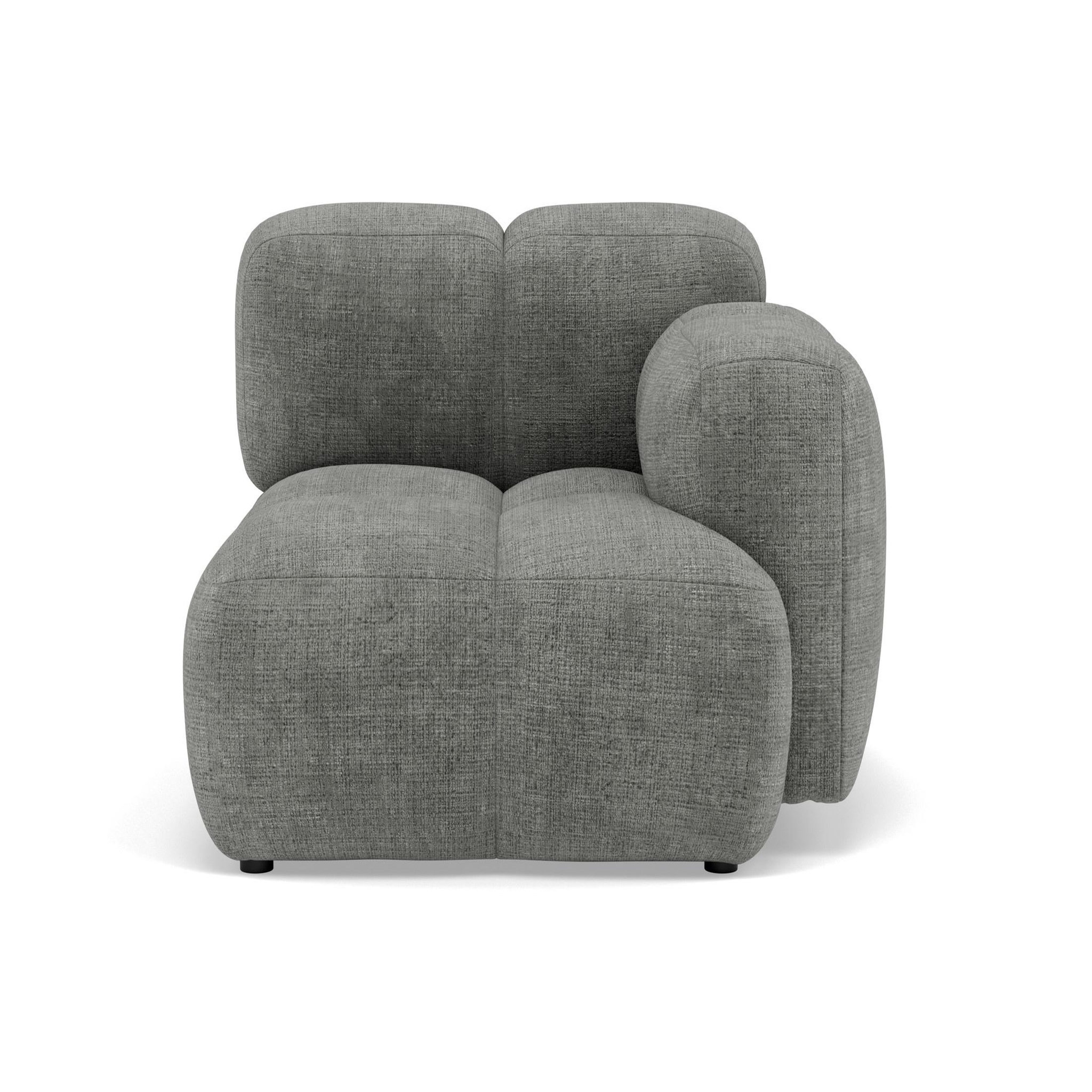 Voir la diapositive 1 : BEST MOBILIER Grace - module d'assise droit en velours texturé