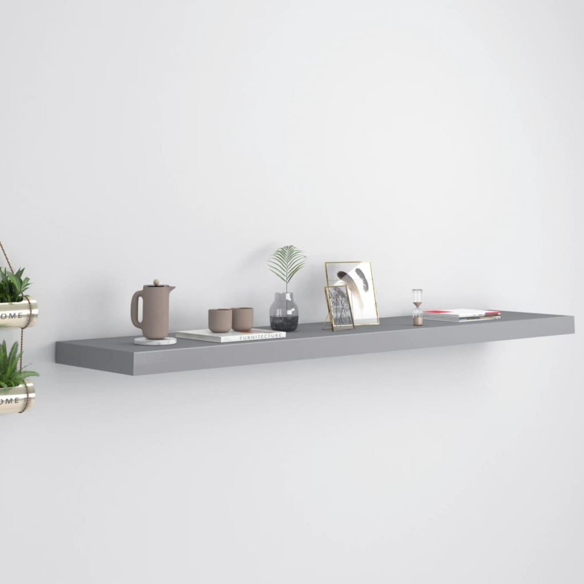 VIDAXL Etagere murale flottante gris 120x23,5x3,8 cm MDF