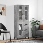 VIDAXL Buffet haut Gris beton 69,5x34x180 cm Bois d'ingenierie