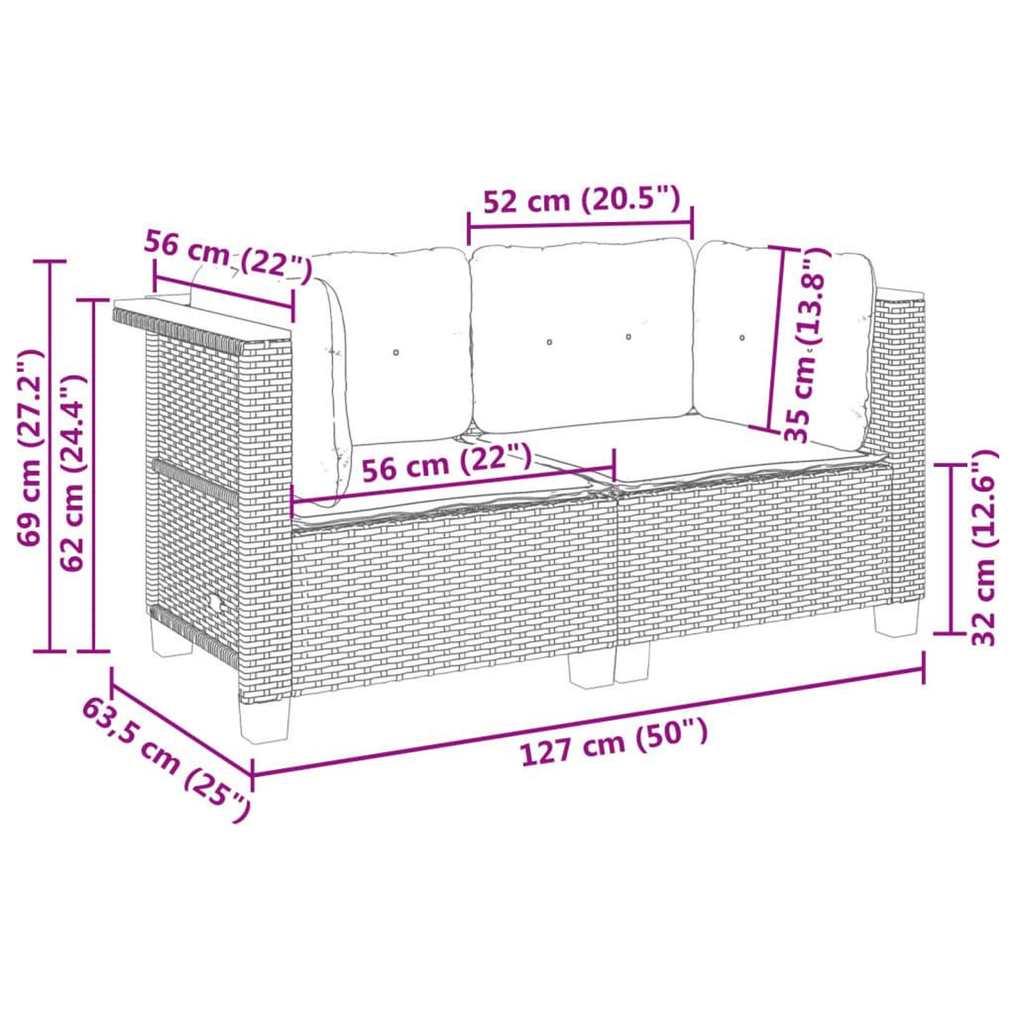 Voir la diapositive 6 : VIDAXL Canapes d'angle de jardin et coussins 2 pcs noir resine tressee
