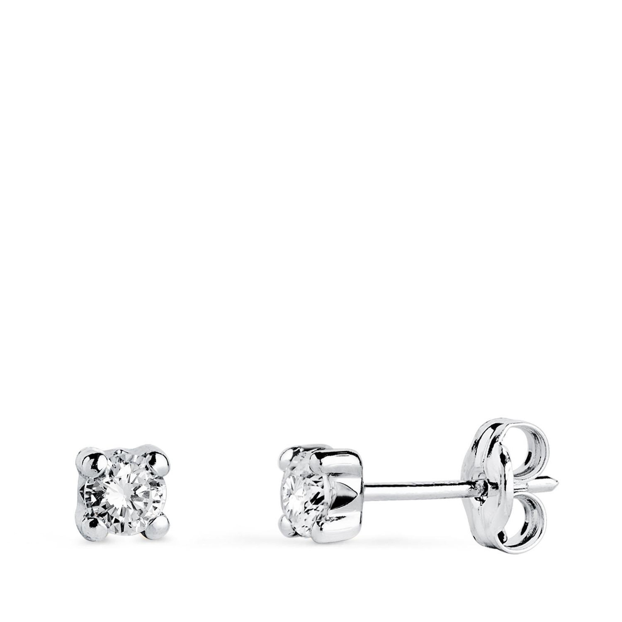 L'ATELIER D'AZUR Boucles d'Oreilles Or 18 Carats 750/000 Blanc Zirconium