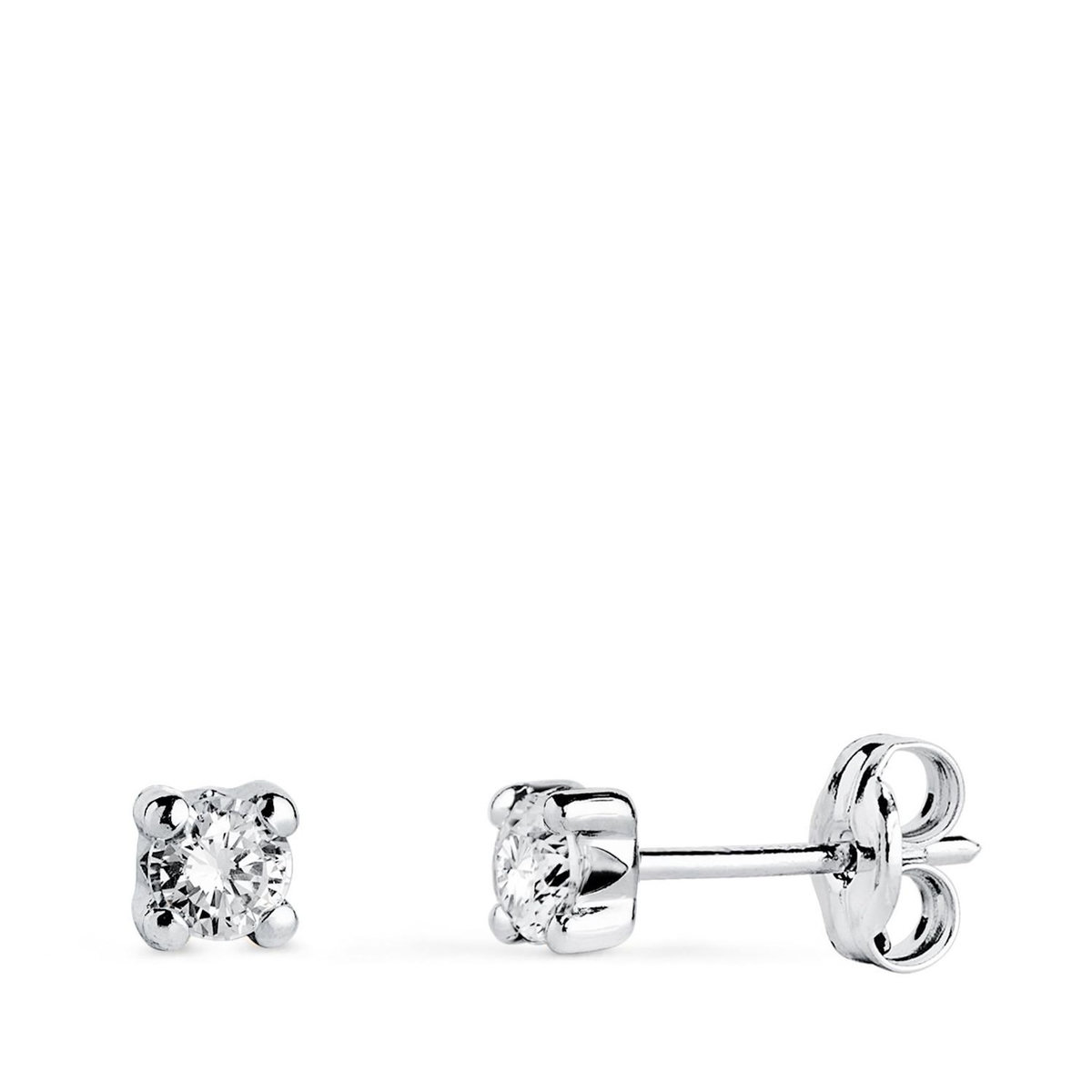 L'ATELIER D'AZUR Boucles d'Oreilles Or 18 Carats 750/000 Blanc Zirconium