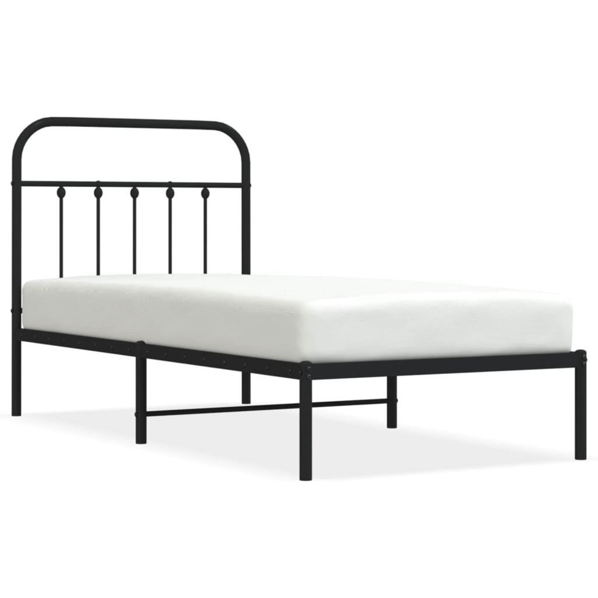 VIDAXL Cadre de lit metal sans matelas avec tete de lit noir 90x190 cm