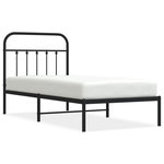 VIDAXL Cadre de lit metal sans matelas avec tete de lit noir 90x190 cm