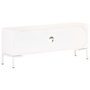 Voir la diapositive 5 : VIDAXL Meuble TV Blanc 115x30x46 cm Bois massif de manguier