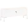 Voir la diapositive 5 : VIDAXL Meuble TV Blanc 115x30x46 cm Bois massif de manguier