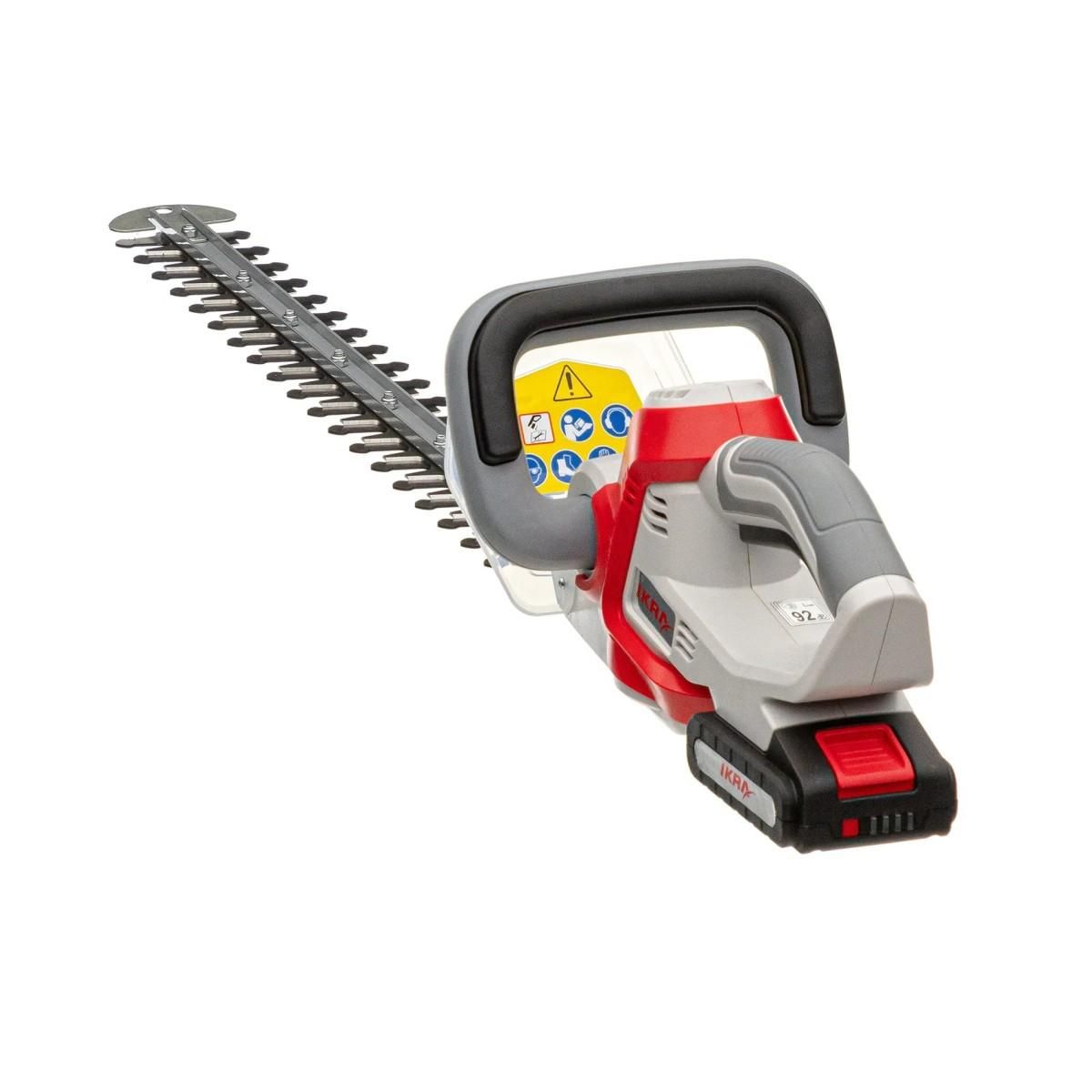 Ikra Taille haie sans fil 20V - Lame de coupe 54 cm - Batterie Lithium 2.0Ah + Chargeur 20V - Très léger IKRA