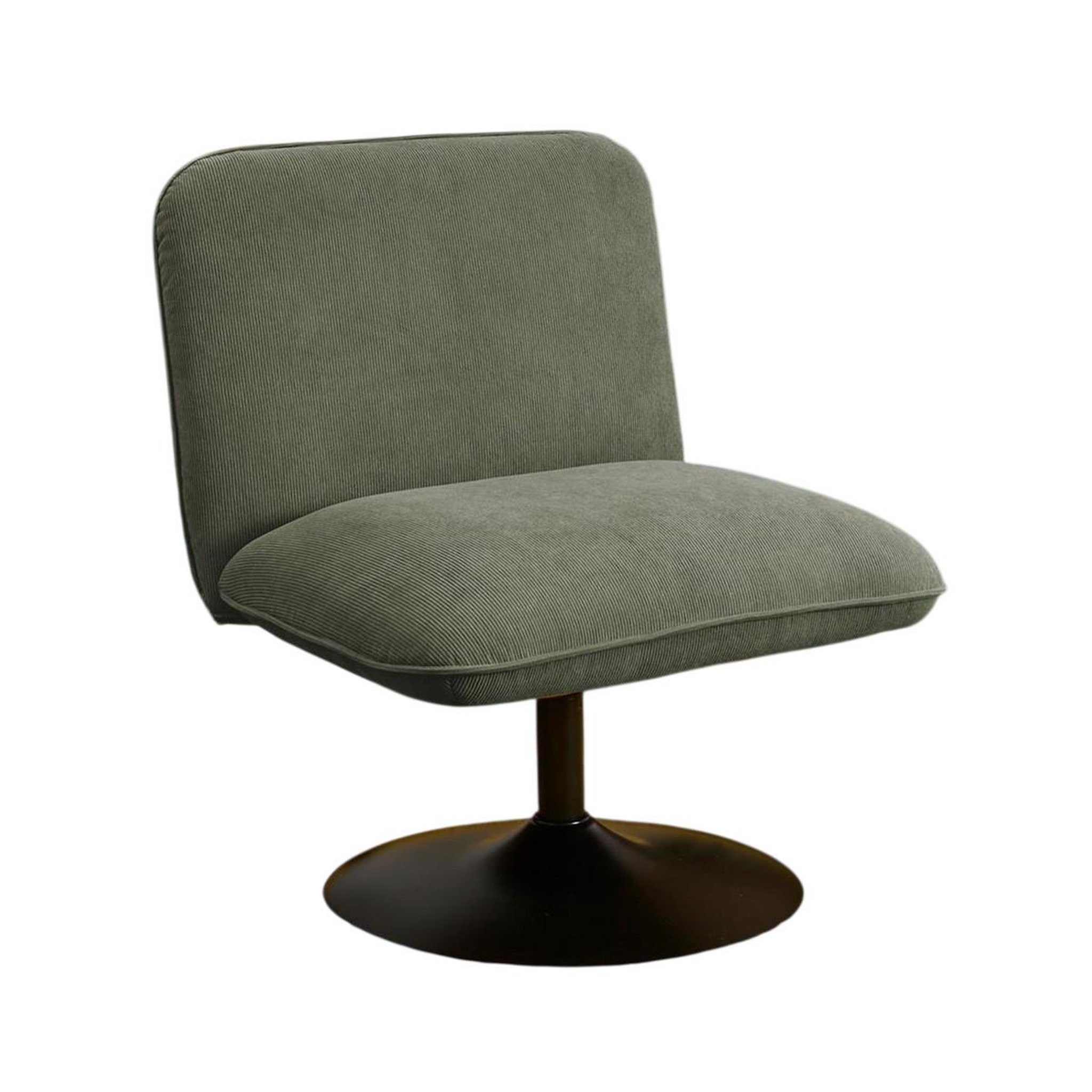 The Home Deco Factory Fauteuil pivotant côtelé  jules  79cm vert