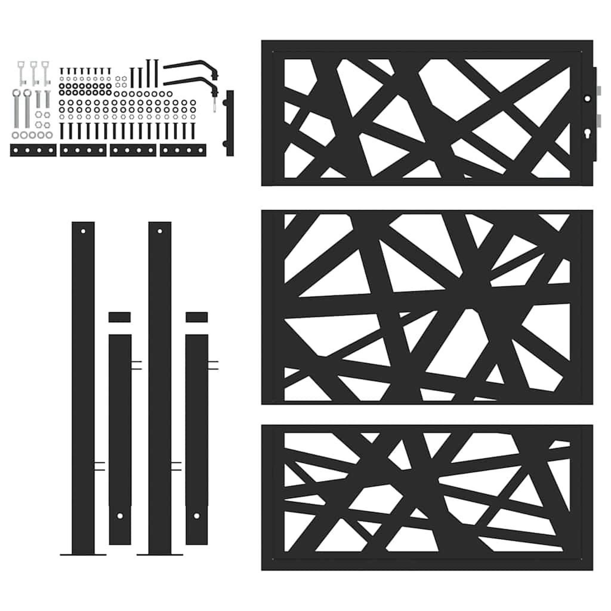 Voir la diapositive 4 : VIDAXL Portail de jardin noir 105x130 cm acier conception de lumiere