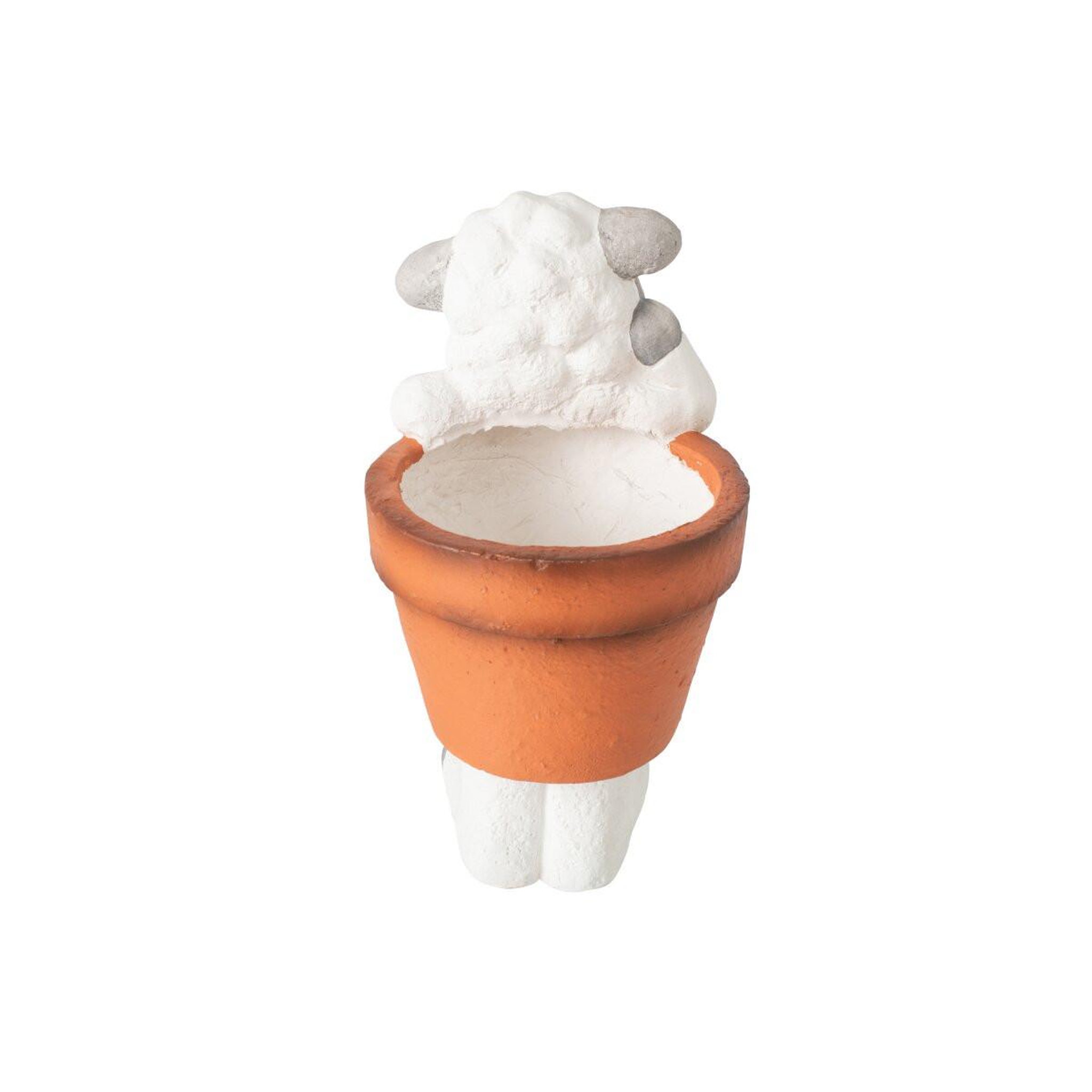 Voir la diapositive 3 : J-LINE Statuette mouton en pot  lasse  35cm multicolore