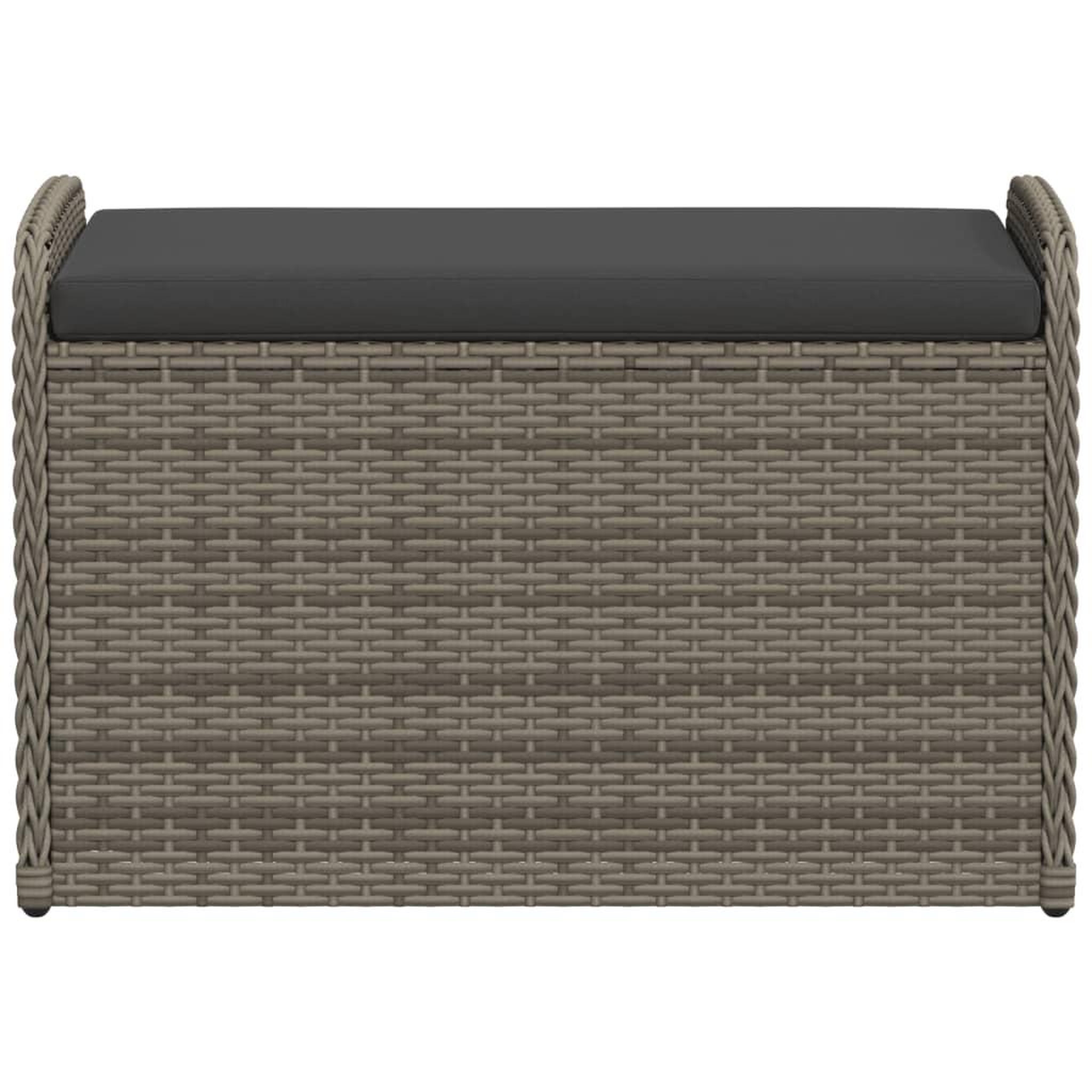 Voir la diapositive 4 : VIDAXL Banc de rangement avec coussin gris 80x51x52 cm resine tressee