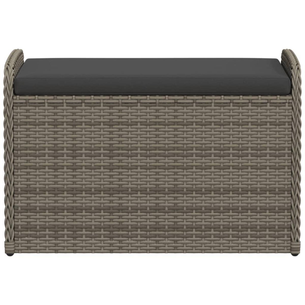 VIDAXL Banc de rangement avec coussin gris 80x51x52 cm resine tressee