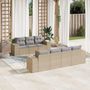 Voir la diapositive 1 : VIDAXL Salon de jardin avec coussins 8 pcs beige resine tressee