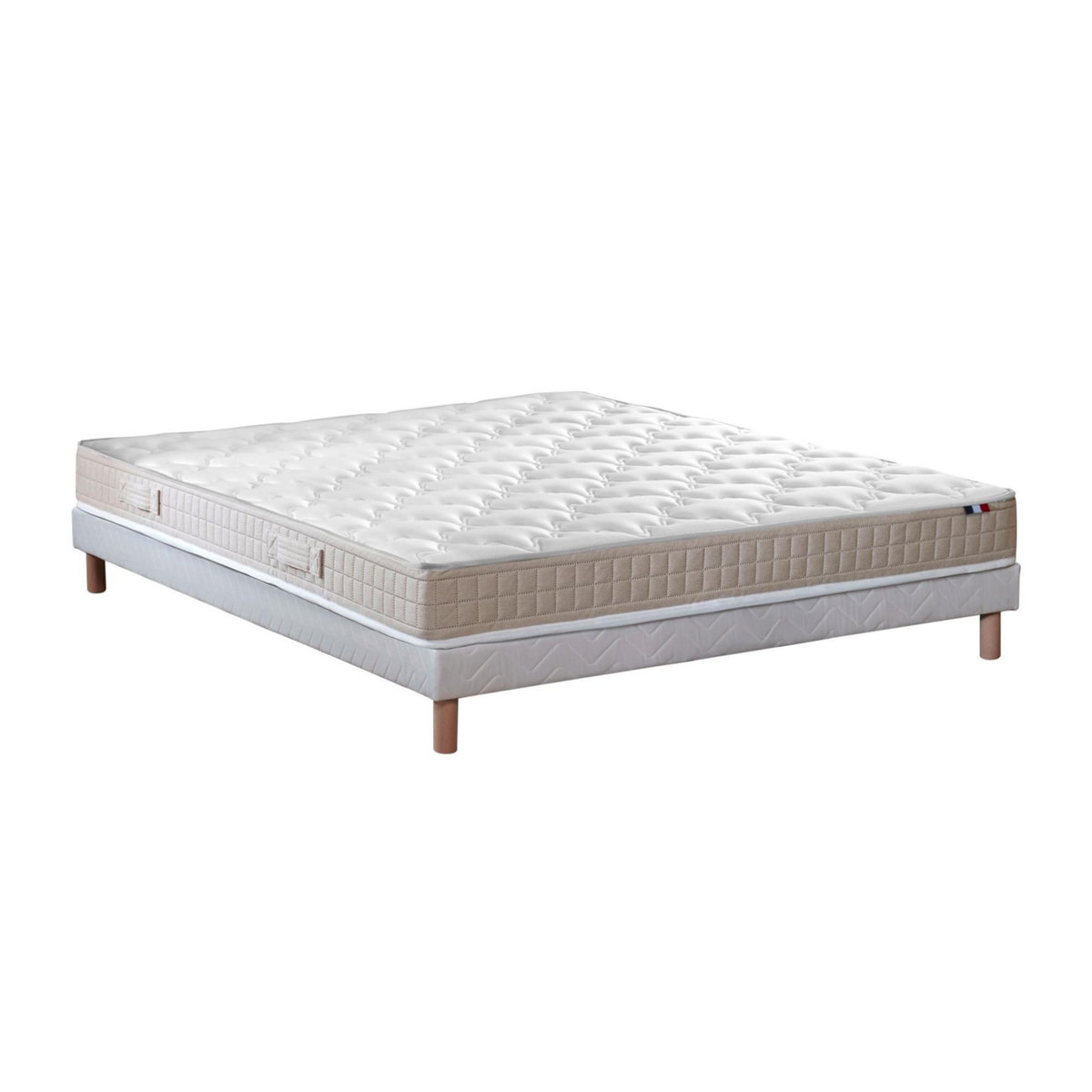 IDLITERIE Ensemble matelas 100% latex 3 zones PURE avec sommier - confort français