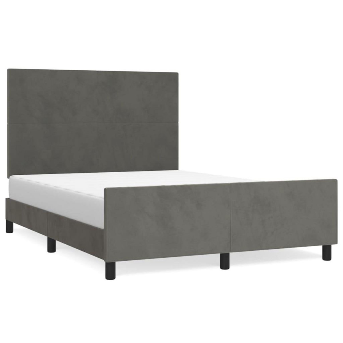 VIDAXL Cadre de lit sans matelas gris fonce 140x190 cm velours