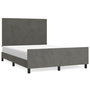Voir la diapositive 2 : VIDAXL Cadre de lit sans matelas gris fonce 140x190 cm velours