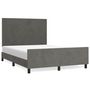Voir la diapositive 2 : VIDAXL Cadre de lit sans matelas gris fonce 140x190 cm velours