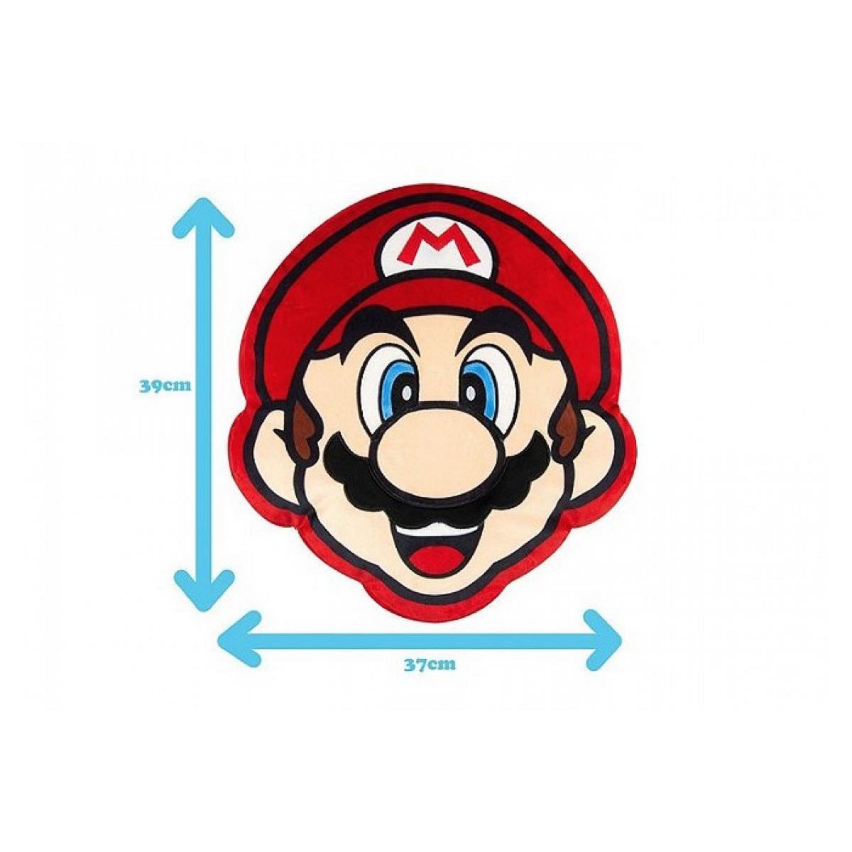 WORLD TRADE & TECHNOLOGIE Coussin en Peluche Tête de Mario - 40 cm de Douceur et Confort