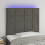 Voir la diapositive 1 : VIDAXL Tete de lit a LED Gris fonce 90x5x118/128 cm Velours