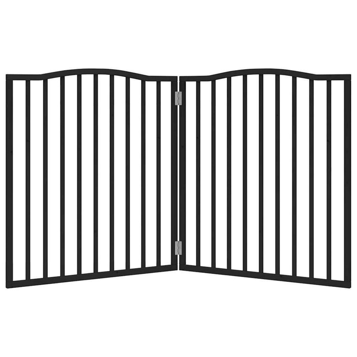 VIDAXL Barriere pour chien pliable 2 panneaux noir bois de peuplier