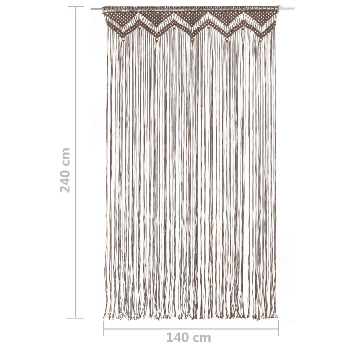VIDAXL Rideau en macrame Taupe 140x240 cm Coton