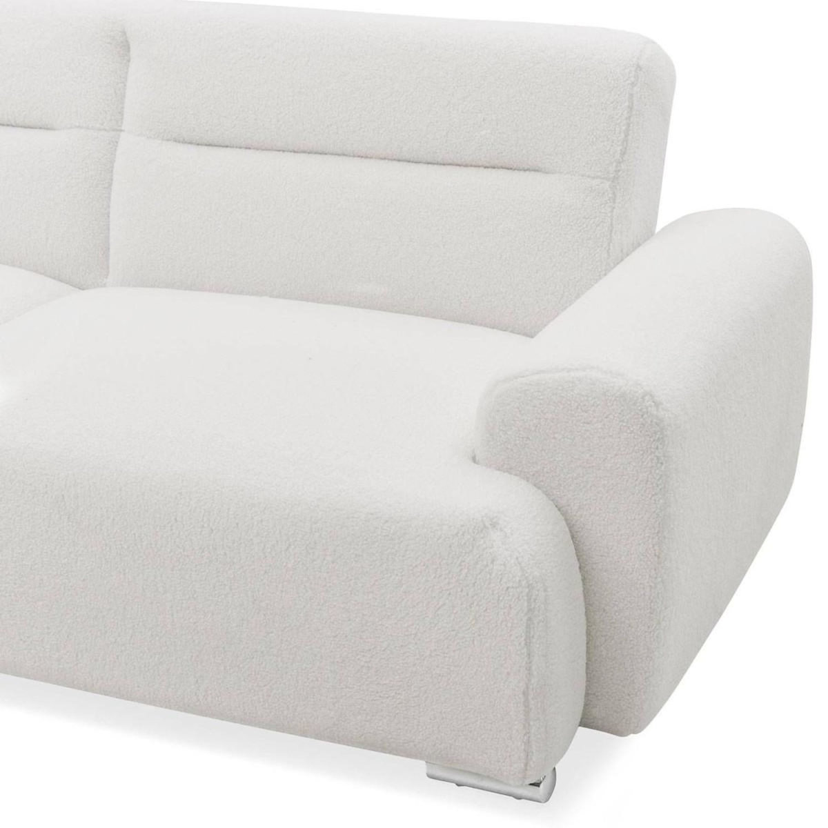 Paris Prix Canapé Convertible 3 Places Bouclette  Trey  223cm Crème