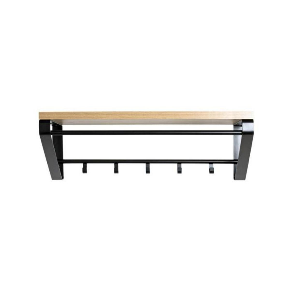 Paris Prix Patère Murale 5 Crochets  Eviola  70cm Chêne & Noir