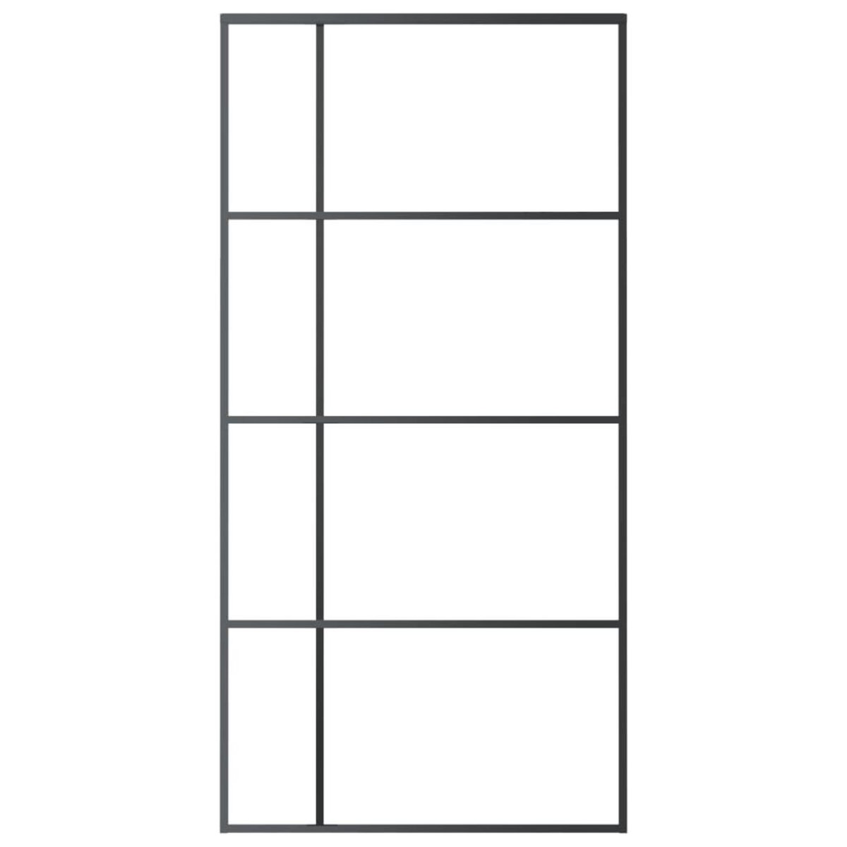 VIDAXL Porte coulissante Verre ESG et aluminium 102,5x205 cm Noir